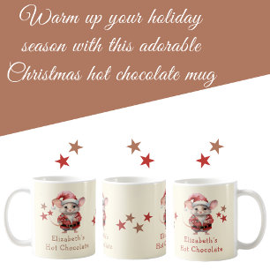 Café Nome de Natal: ratinho, caneca de chocolate quente