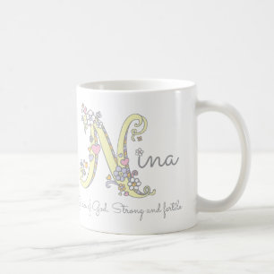 Café Nome de Nina e significado da caneca decorativa