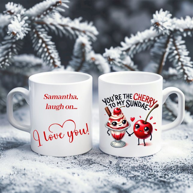 Café Nome Personalizado Caneca de Comida Fofa Presente  (Custom Name Cute Food Mug Funny Valentine Love Gift)