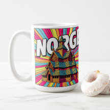 Norge Noruega Igreja de Madeira de Oslo Caneca de 