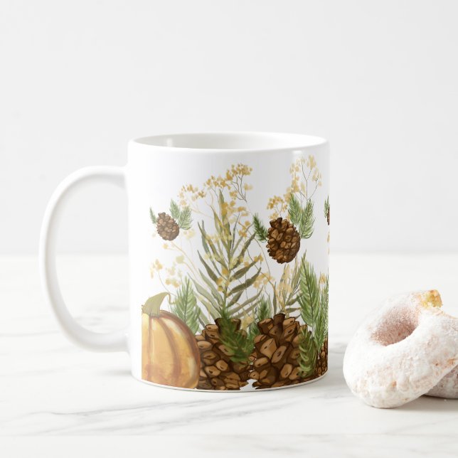 Café Nossa caneca de outono para Momentos Loucos (Com Donut)