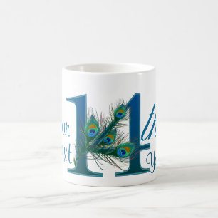 Café Número 14/14a caneca do design de texto do costum