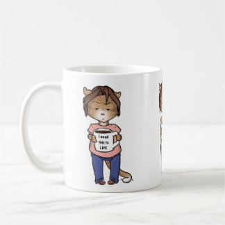 Café o gato de gato malhado alaranjado precisa a caneca