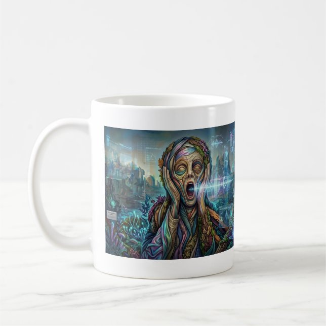 Café " O Grito Cibernético" - Caneca de Arte Biomecânic (Esquerda)
