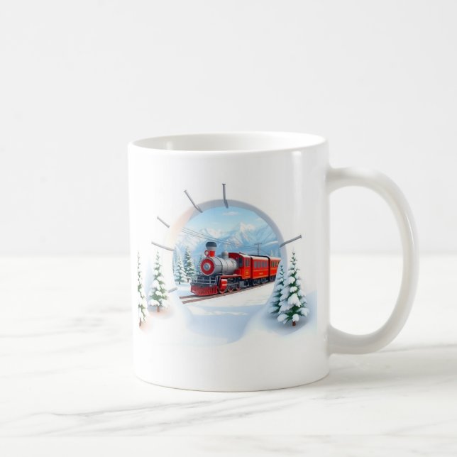 Café O invólucro de caneca 3d aparece através de uma pa (Direita)