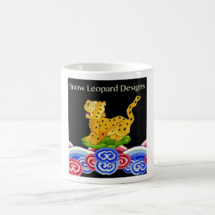 Café O leopardo de neve projeta a caneca