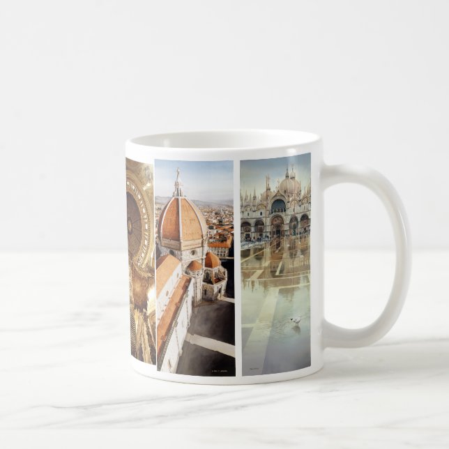 Café O melhor da caneca da arte da aguarela de Italia (Direita)