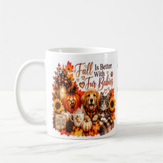 Café O Outono é Melhor Com Bebês Peludos | Caneca de Ou