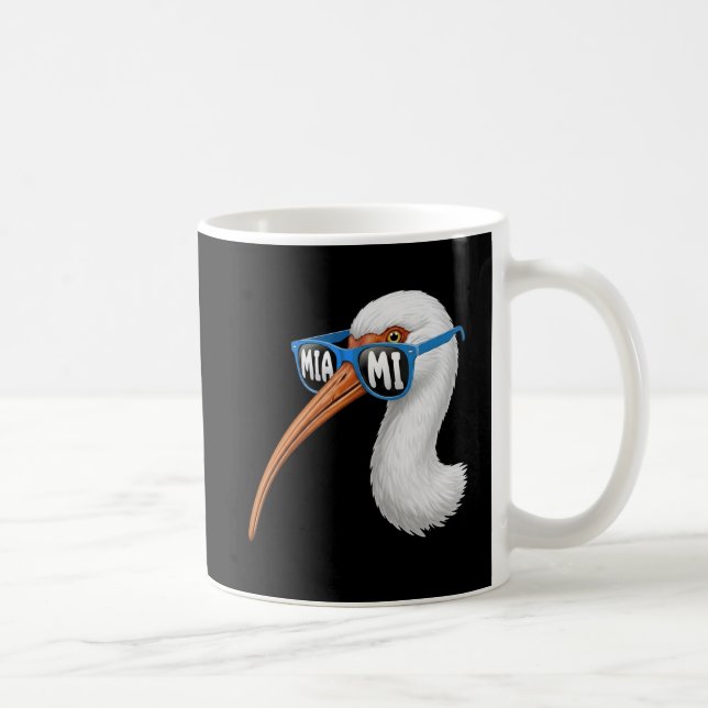 Café Óculos de sol White Ibis de Miami Caneca de ave da (Direita)