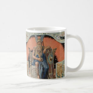 Café Odin com a caneca de Huginn e de Muninn