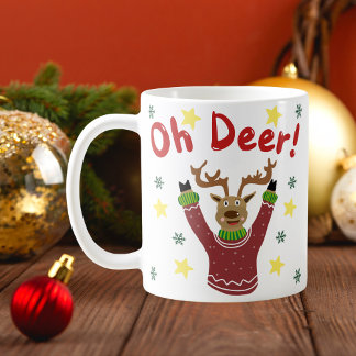 Café Oh Deer Reindeer, caneca de Natal