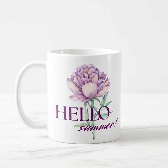 Café Olá caneca floral de verão  (Esquerda)
