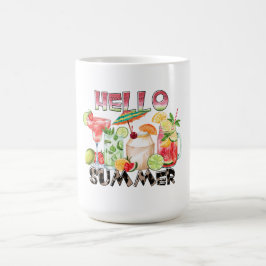 Café Olá Verão Caneca de Bebidas Tropicais – Vibração R