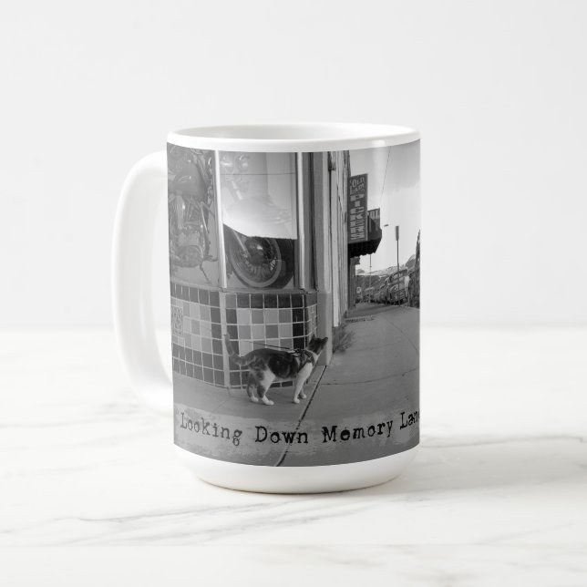 Café Olhando para a caneca do gato da pista de memória (Frente Esquerda)