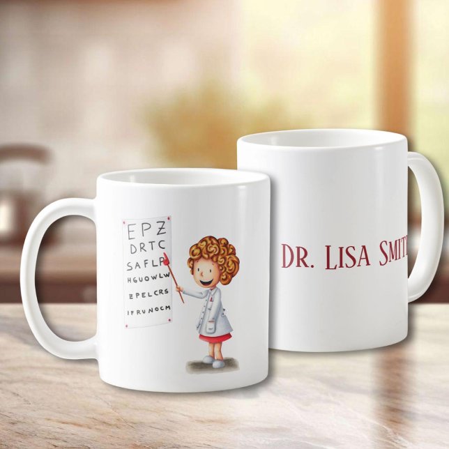 Café Optometrista personalizado e caneca ilustrada de e (Criador carregado)