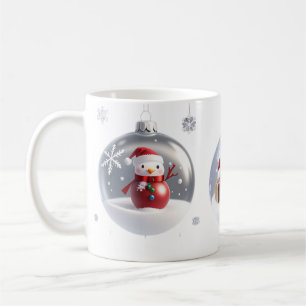 Café Ornamentos de Vidro/Neve - Caneca