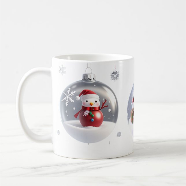 Café Ornamentos de Vidro/Neve - Caneca (Esquerda)