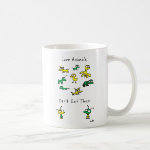 Café Os animais do amor de Moby, não os comem caneca