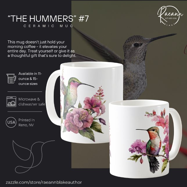 Café "Os Beija-flores" #7 Caneca de Cerâmica Beija-flor (Criador carregado)