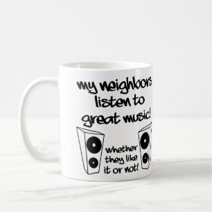 Café Ouça música alta Engraçada Mug ou Caneca de via