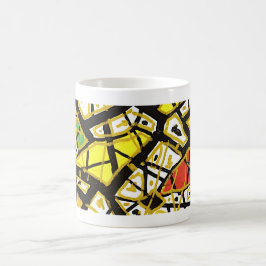 Café OURO – Caneca de Arte Jumbo | Design de Luxo Abstr