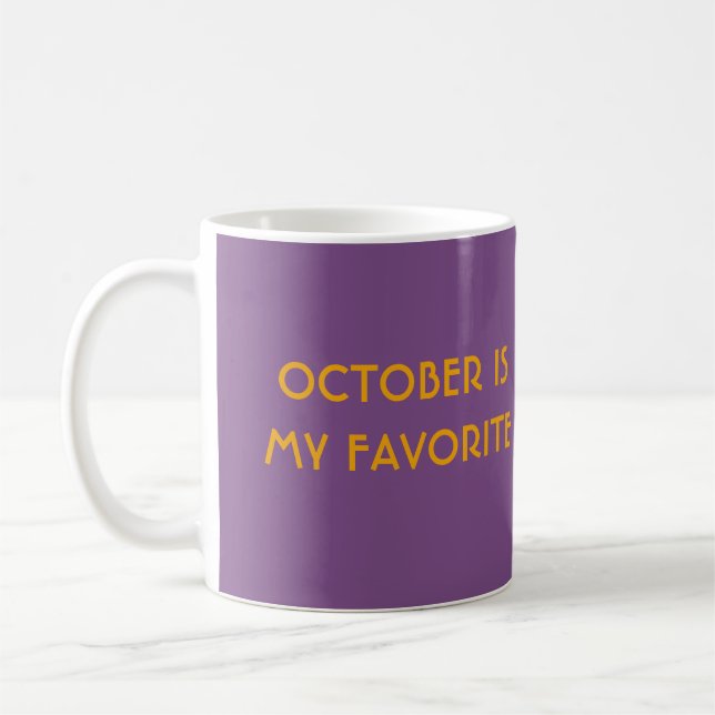 Café OUTUBRO É MINHA caneca básica de FAVE (Esquerda)