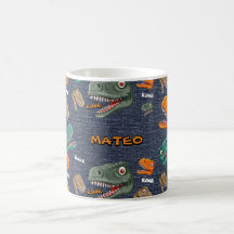 Padrão de caneca de dinossauro ousado para meninos