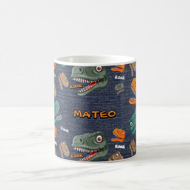 Café Padrão de caneca de dinossauro ousado para meninos (Centro)
