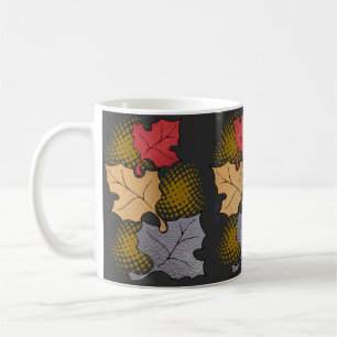 Café Padrão de folhas de outono em uma caneca