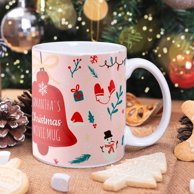 Café Padrão de ilustração da caneca de Natal bonito ros (Criador carregado)
