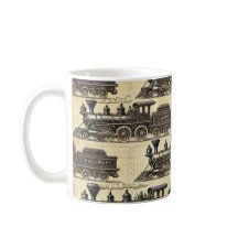 Padrão de Trem a Vapor Antigo | Caneca de Estrada