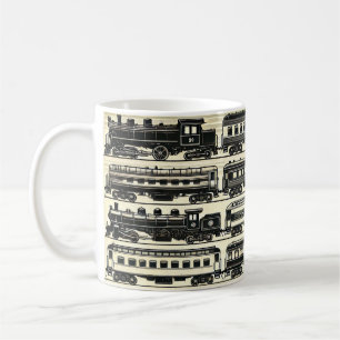 Café Padrão de Trem a Vapor Vintage   Caneca de Estrada