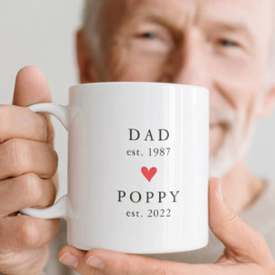 Café Papai Moderno   Ano de Est. da Poppy Caneca de Caf