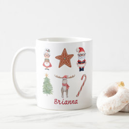 Café Papais noeis de caneca de Natal personalizados Sra