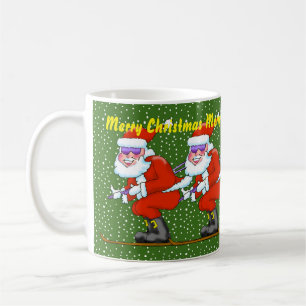 Café Papais noeis de esqui, caneca de Natal