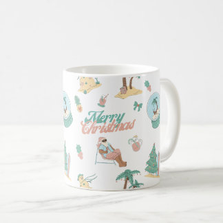 Café Papais noeis tropicais Feliz Caneca de Natal
