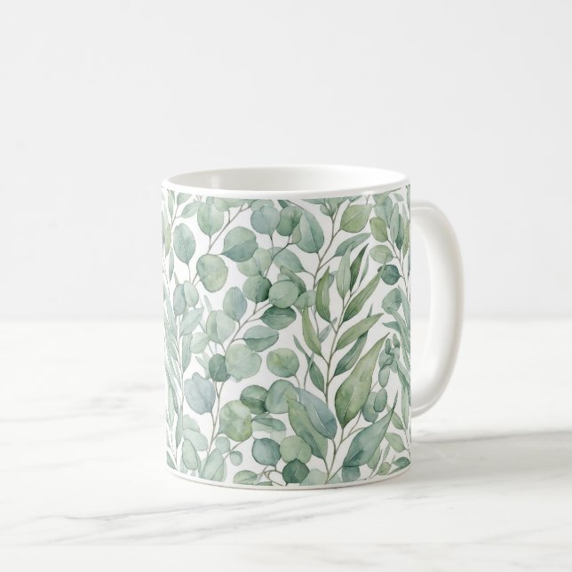 Café Papel de embrulho para caneca com folhas de eucali (Frente Esquerda)
