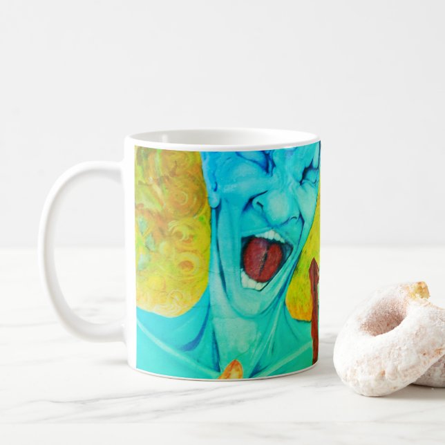 Café para eu sou caneca de artista extra grande (Com Donut)