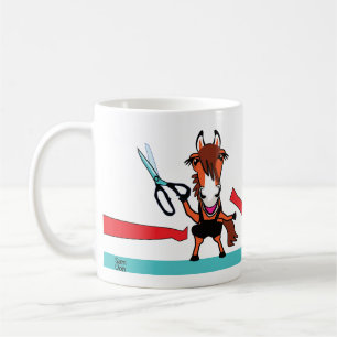 Café Parabéns de caneca design de corte de fita