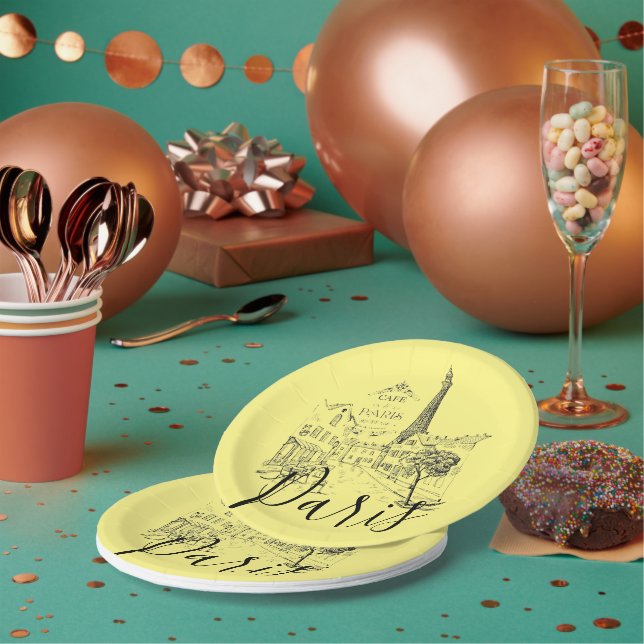 Cafe Paris   Pratos de Papel (Múltiplo)