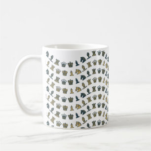 Café Partes de xadrez na caneca das ondas
