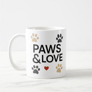 Café "PATAS & AMOR" Caneca para Amantes de Animais Ca