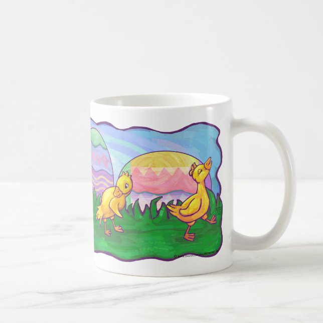 Café Patos numa Caneca de Ovo de Páscoa em Linha (Direita)