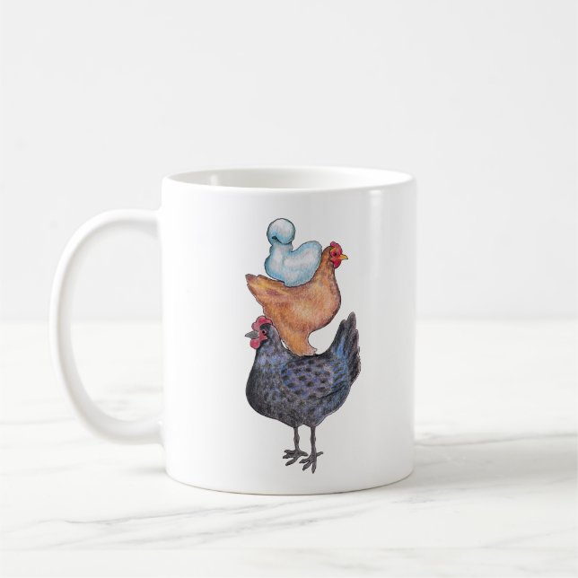 Café Pilha de caneca das galinhas (Esquerda)