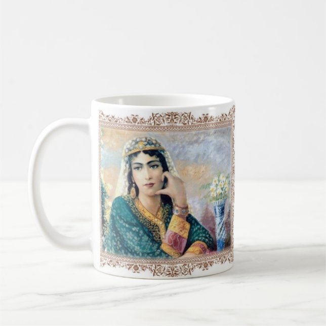 Café Pintura de uma linda caneca persa (Esquerda)