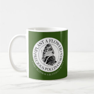 Café Plante Uma Caneca De Flor