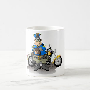 Café Policial Escrevendo Uma Caneca De Bilhete