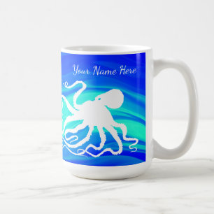 Café Polvo 6 em Azul Verde - Caneca de 15 oz.