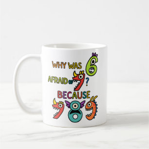 Café Por Que Seis Tinha Medo Caneca de Piada de Matemát