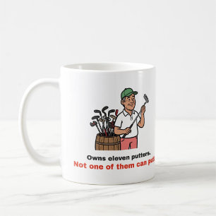 Café Possui Onze Putters: Caneca de Golfe Divertida